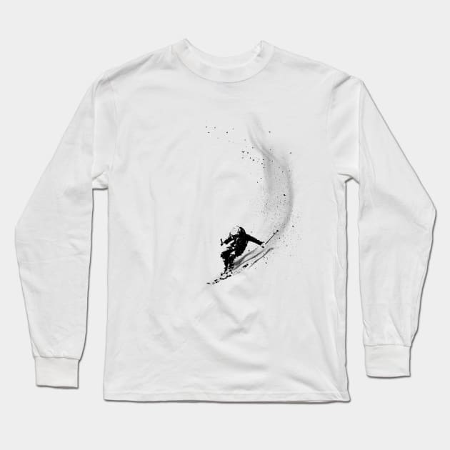 Powder - Snow Sports Design Long Sleeve T-Shirt by CyncorArtworks